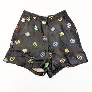 Kirin Peggy Gou Black Embroidered Shapes Dress Shorts Mini Size 40